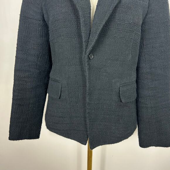 Theory Tweed Button Blazer Black Sz 10 Business Casual Office Career Wear - Picture 6 of 6